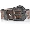 Angus Stoke Cintura western in pelle di bufalo: cintura in pelle fatta a mano per uomo e donna con fibbia in metallo di alta qualità, design western in vera pelle piena, goffrata a mano, marrone