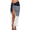 SHU-SHI - telo mare da donna, gonna a portafoglio da spiaggia, copricostume, pareo con ombre tie dye, Nero/Bianco, One Size