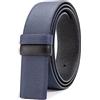 Vatee's Cinghie per cinture di ricambio da uomo senza fibbia, regolabili, in vera pelle, larghe 34mm/38mm, EU100 (L 115cm/45in. W 3.4cm/1.34in)
