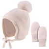 XIAOHAWANG Caldo Earflap Baby Beanie Ragazza Ragazzo Beanie Bambino Inverno Molto Piccolo Carino Pom Pom Cappello con Pile