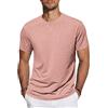 TARAINYA T‑Shirt Uomo Maniche Corte Cotone Collo Tondo Rosa 4XL