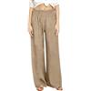 Generico Pantaloni Lino Donna Larghi Estivi Eleganti Pantalone Leggero Estate Casual Curvy Lunghi in Elegante Estivo Largo Viscosa Cotone Vita Alta Gamba Larga Leggeri Comodi Comodo Morbidi di M
