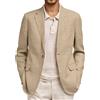 RUMAOZIA Sakko - Giacca da uomo estiva in cotone e lino, blazer sottile, giacca leggera, con un bottone, adatta per matrimonio, lavoro, tempo libero, abito quotidiano, giacca estiva, O kaki, M