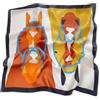 LumiSyne Sciarpe Di Seta Donna Foulard Quadrata Motivo Cavallo Vintage Leggera Raso Foulard Piccolo Multifunzione Fazzoletto Da Collo Bandane Copricapo Nastro Sciarpa 53×53cm