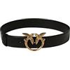 Pinko Love Berry Simply Belt H4 Vit., Cintura Donna, Z99q_nero-antique Gold, S