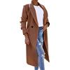 PAIDAXING Cappotti di lana da donna con colletto con risvolto e bottoni Trench invernale Casual Cardigan a maniche lunghe spesso classico cappotto di cammello con tasche vintage sciolto midi lunghezza