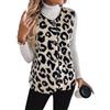 Youkly Gilet da donna in tinta unita con scollo a V, con bottoni, senza maniche, in pile, da donna