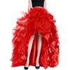 Sawmew Gonna lunga in tulle da donna Tutù di danza asimmetrico Gonna tutù gonfia per adulti Sottoveste lunga solida Gonna in tulle a coda di rondine casual Gonna lunga e soffice sexy(Red,XL)