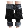 Generic Jeans da donna a vita alta gamba dritta in pile pantaloni in denim per le donne jeans termici invernali lunghi plus size pantaloni termici foderati in pile pantaloni in pile pantaloni a gamba larga