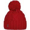 McBURN Giant Berretto con PON Donna - Made in Italy Beanie Invernale Berretti Pompon Lavorato a Maglia Risvolto, Fodera, Fodera Inverno Autunno/Inverno - Taglia Unica Rosso