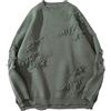 MORISTE Maglione Vintage Hip Hop Uomini Abbigliamento Streetwear Pullover Maglione Strappato Puro Foro di Colore Lana Maglieria Top