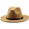 HEYANN Cappello da Donna Uomo Classico Fedora con Tesa Larga con Fibbia da Cintura in Feltro Cappello Trilby da Uomo Cappello Panama Cappello Jazz per Donna Uomo, M