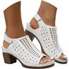 Générique Estate Stivaletti rossi sandali con tacco alto e punta aperta da donna, ideali per le uscite casual, le vacanze al mare e le serate in amore, con scarpe da basket alla moda, bianco, 40 EU