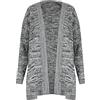 FASHIONISM Cardigan da donna aperto sul davanti, a maniche lunghe, lavorato a maglia, con 2 tasche frontali, taglia 40-58