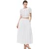 BEAUTELICATE Gonna midi vintage in 100% cotone da donna linea ad A vita alta elasticizzata gonne lunghe con tasche laterali fodera per vacanze in spiaggia casual