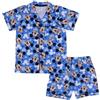 Disney Topolino/Mickey Mouse, 100% Cotone con Bottoni Pigiama a Maniche Corte, Blue, Blu
