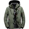 Generisch Parka invernale da uomo con cappuccio rimovibile, giacca termica da uomo, invernale, con tasche con cerniera, giacconi, antivento, giacca con cappuccio