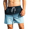 JustSun Costume Uomo Mare con Tasche Zip Surf Impermeabile Asciugatura Rapida con Fodera in Mesh