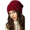 Vivisence Invernale Cappello Classico da Donna in Morbido E Caldo Filato di Lana con Fodera Interna Tre Pieghe sul Retro per Una vestibilità Perfetta, Bordo,Taglia Unica