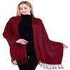 CJ Apparel Borgogna Colore Solido Disegno Scialle di Pashmina Sciarpa Stola Dell'involucro Il Bis NUOVO
