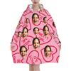 RoPox Coperta Extra Lunga con Cappuccio, Foto e Testo Personalizzati, Oversize in Flanella con Cappuccio per Donne e Uomini, Coperta indossabile con Maniche e Tasca Gigante