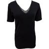 JADEA 3 t-Shirt Mezza Manica Macrame' Donna Caldo Cotone Interlock Art. 9202 (3, Nero)