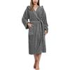 Ladeheid Accappatoio Donna in Spugna di Cotone LA40-193 (Grigio Scuro-12 (Grammatura 400), XXL)