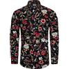 TUNEVUSE Tropical Camicia con Bottoni Uomo | Camicia con stampa paisley, abiti casual anni '70, bottoni floreali tropicali in cotone, manica lunga fantasia da uomo