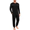 Marvmys Pigiama da Uomo Invernale Cotone Maniche Lunghe Girocollo Pigiamas Casual Leggero Due Pezzi