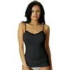 Nottingham 3 Pezzi Canottiera Donna Spalla Stretta VS4311W con Inserti in Pizzo in Cotone (Nero, 4/L)
