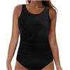 Generico Tankini da Donna con Scollo a Pancia Costume da Bagno Sportivo Singolo con Coppe Nuoto Asciugatura Rapida