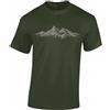 Baddery Maglietta da Escursione da Uomo - „Cime Alpine" (Verde Militare L)