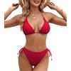 Genfien Costume da Bagno Donna Due Pezzi Bikini Set Halter | Reggiseno Bikini Top Triangolo Tanga,Brasiliano,Beachwear,Swimwear,Costumi da Mare