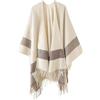 Foweknow Poncho da uomo in pile invernale caldo sciarpa in pile spesso mantello autunno inverno termico capes wrap Fashion Colour Block Wrap Open Front donna giacca invernale comoda semplice cardigan