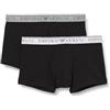 Emporio Armani Stretch Cotton Endurance 2-Pack-Trunk, Boxer Uomo, Multicolore (Black-Black), XL