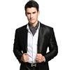Prettystern Cravatta Ascot Uomo in 100% Seta - Sciarpa Elegante a Due Strati Lavallière da Business e Cerimonia 4. bouquet Nero