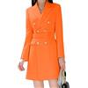 Dressnu Blazer da donna di media lunghezza, trench coat doppiopetto, giacca lunga da tailleur, M