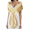 Atigy Stola Scialle da Donna in Raso Elegante Scialle da Sposa Bolero Cerimonia Festa Stola per Abito da Sera (S, Champagne)