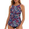 WOWENY Top Tankini da Donna Costume da Bagno Imbottito Top Estivo Abbigliamento da Spiaggia, Senza Slip