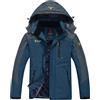 YSENTO Giacca da sci da uomo, impermeabile, con calda imbottitura, con cappuccio rimovibile, Blu (02 blau), L