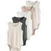 NEXT Unisex Bambino Confezione da 5 body a canotta per neonati Neutro 3 Mesi