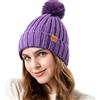 REDESS Donna Inverno Cappello a Maglia Beanie Caldo Pile Foderato con Pompom cap Spesso Slouchy Neve Maglia Cranio Ski cap