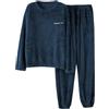 Generico Pigiami Invernali da Uomo Piajama Caldo Taglie Forti per Uomini Abiti da Sonno Invernale Casual Homewear Maschile Casual Set Invernale di Caldo Pile Abbigliamento da Notte A Maniche Lunghe