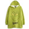 The Grinch Felpa con Cappuccio indossabile per Bambini Grinch | Pullover in Pile con Cappuccio per Bambini in Verde con Viso del Personaggio Grinch e Capelli in Pelliccia