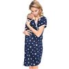 MijaCulture Camicia da Notte 3 in1 Cotone Premaman/Allattamento/per Parto Ospedale 4123