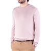 Cashmere Zone-Maglione Uomo Girocollo in Puro Cotone Egiziano Artigianalità Italiana e Confort a Manica Lunga (XXXL, Rosa Cipria)