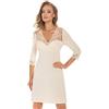 Selente - Camicia da Notte - Manica Corta - Donna Ekru mit 3/4-maniche 40 (Large)