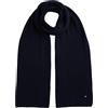 Tommy Hilfiger Uomo Sciarpa Flag Pima Cotton Cash in Maglia a Costine, Blu (Space Blue), Taglia Unica