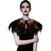 keland Scialle di Piume Gotico Mantello Stola Coprispalle per Donna Halloween Cosplay Costume Accessorio (Nero)