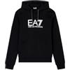 EA7 Emporio Armani Felpa da Uomo Visibility con Cappuccio in Misto Cotone Felpato, 7M000909 (IT, Testo, S, Regular, Regular, Nero)